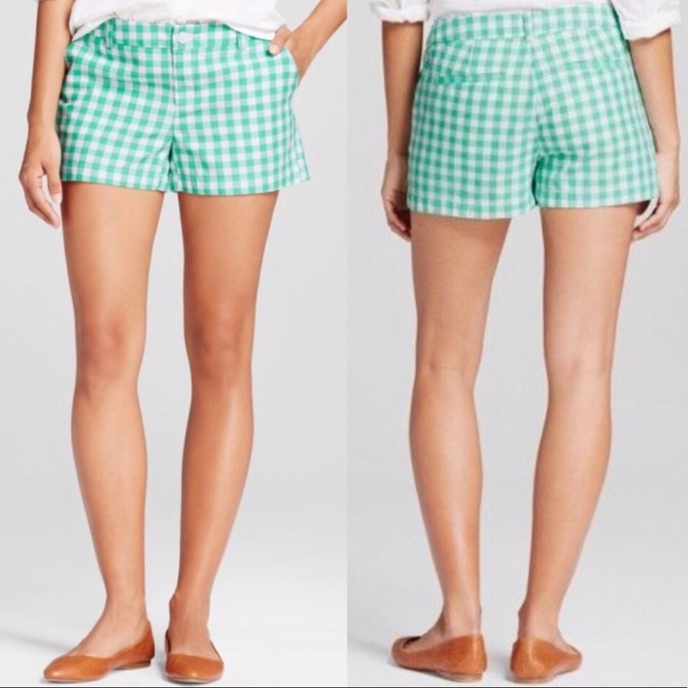 Merona Women’s Shorts Gingham Print 5” inseam